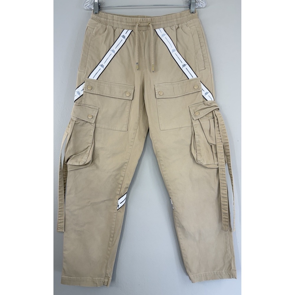 Kappa Cargo Pants Women's XS Elastic Waistband Drawstring Khaki